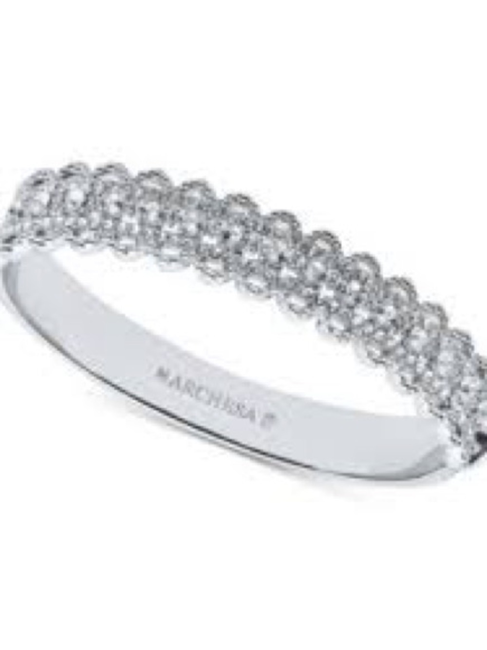 Marchesa Silver Crystal Pavé Stackable Band